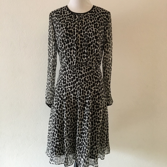 J.Crew Collection Long Sleeve Dress Polka Dot 6 - Picture 1 of 8